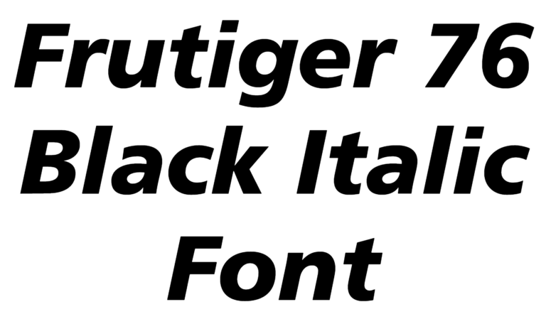 Frutiger 76 Black Italic Font download